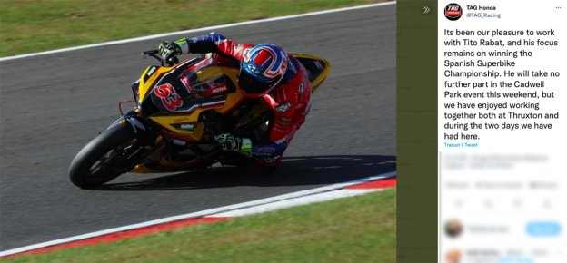 SBK: E' già finita l'avventura di Tito Rabat nel BSB: non continua a Cadwell Park