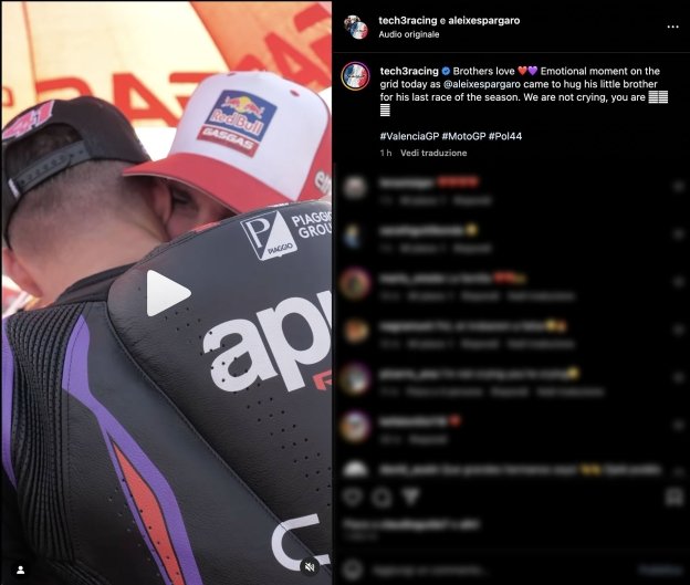 MotoGP: VIDEO - Aleix e Pol Espargarò in lacrime a Valencia: ultima gara assieme