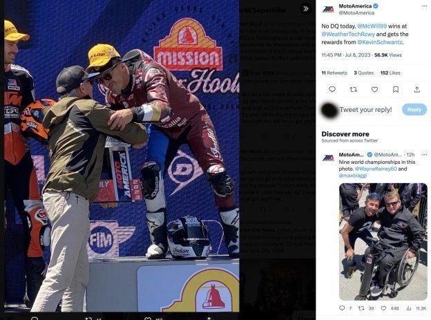 MotoAmerica: Kevin Schwantz onora l'Highlander Jeremy McWilliams a Laguna Seca