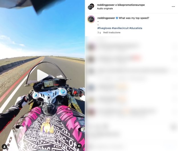 SBK: Scott Redding sulla Ducati Panigale V4 a Siviglia: la top speed?