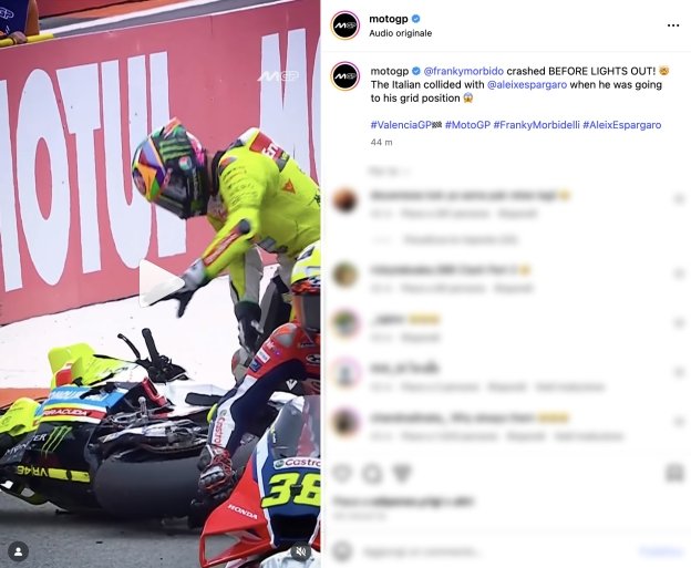 MotoGP: Morbidelli tampona Aleix Espargarò in griglia di partenza, frattura alla mano