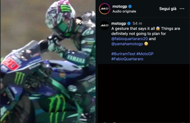 MotoGP: VIDEO - Arrabbiato e disperato: Fabio Quartararo sbotta con la Yamaha V4