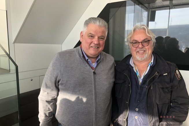 Moto3: Keke Rosberg si congratula con Flavio Becca di Leopard