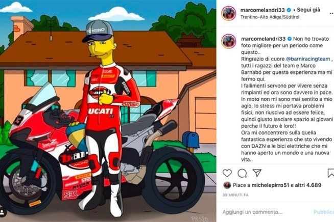 SBK: Marco Melandri e quel secondo addio alla Ducati nei panni di un Simpson
