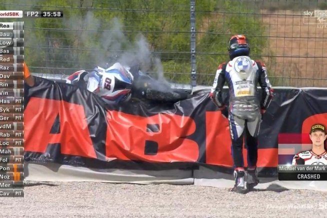 SBK: Aragon: Van der Mark a terra, ecco dove ha lanciato la BMW