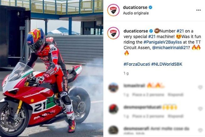 Moto - News: Michael Ruben Rinaldi fa il Giotto con la Ducati Panigale V2 Bayliss