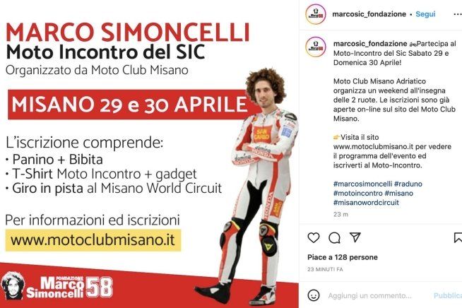 MotoGP: Il 29 e 30 aprile a Misano: motoincontro del SIC Marco Simoncelli