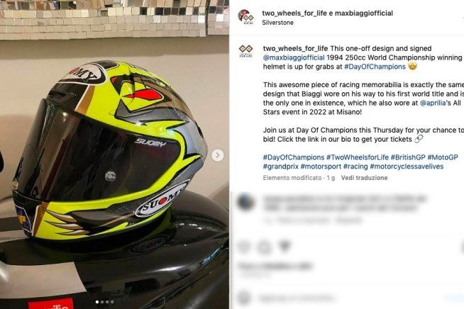 MotoGP: Max Biaggi mette all'asta il mitico casco replica del 1994: si batte oggi!