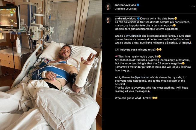 MotoGP: Dovizioso scherza sull'incidente: "la mia collezione di fratture è consistente"