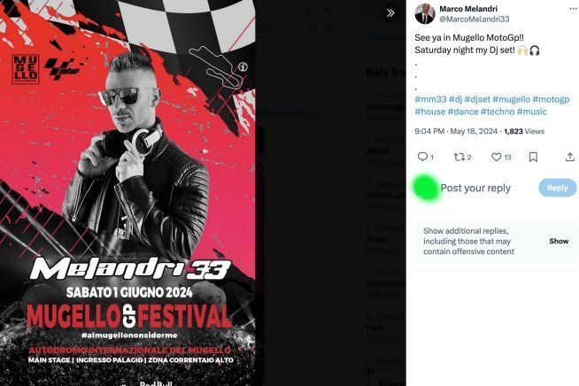 MotoGP: Melandri DJ sabato 1 giugno al Mugello