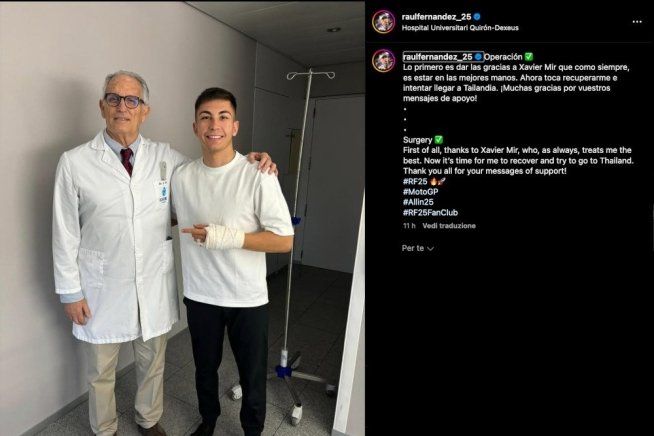 MotoGP: Raul Fernandez operato a Barcellona: "proverò a tornare in Thailandia"