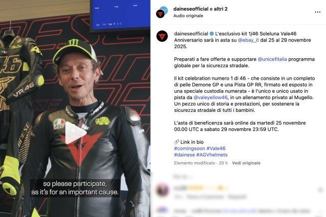 MotoGP: Dainese e Valentino Rossi: un'asta su eBay per sostenere l'UNICEF