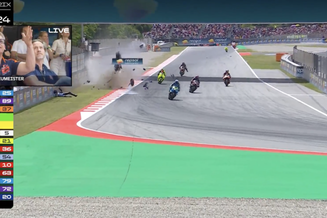 Bruttissimo incidente a Barcellona tra Alex Marquez e Pedro Acosta