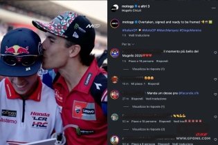 Márquez regala la foto del adelantamiento sufrido a Moreira con dedicatoria