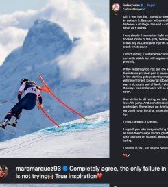 MotoGP: Marc Marquez to Lindsey Vonn: "The only failure in life is not trying."