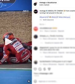 VIDEO - Marc Marquez's crash in the Jerez Sprint: perfect timing!