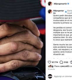 Martin publicly apologizes on Instagram; in the comments, the drivers forgive him